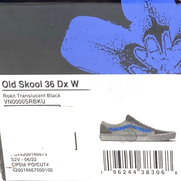 VANS x Rokit Old Skool 36 DX Shoes Suede Gray Low For Women Sneakers VN0000SRBKU - Picture 9 of 10